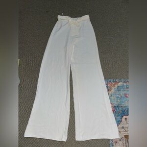 Amanda Uprichard white high-waisted wide leg pants